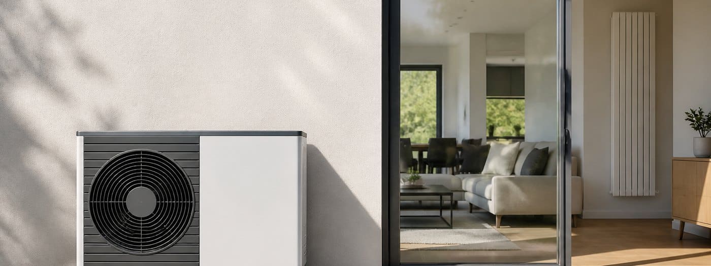 Pompe a chaleur exterieure et radiateur : chauffage renove
