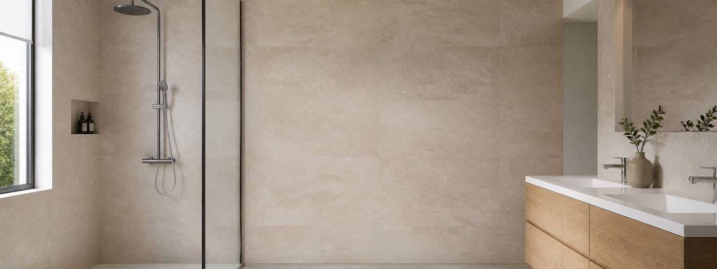 Salle de bain renovee : douche a l'italienne, paroi et mitigeur