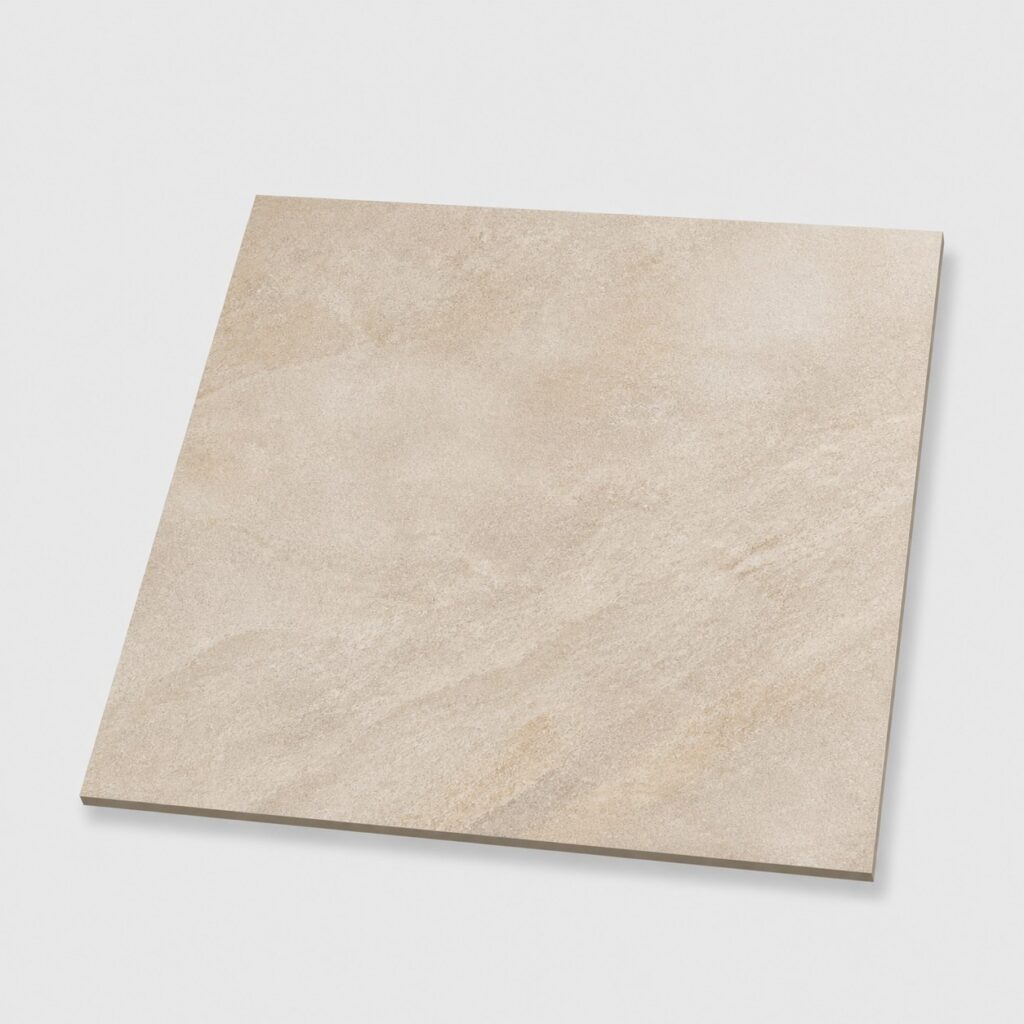 Carreaux effet pierre beige antiderapants 80 x 80 cm sur fond clair