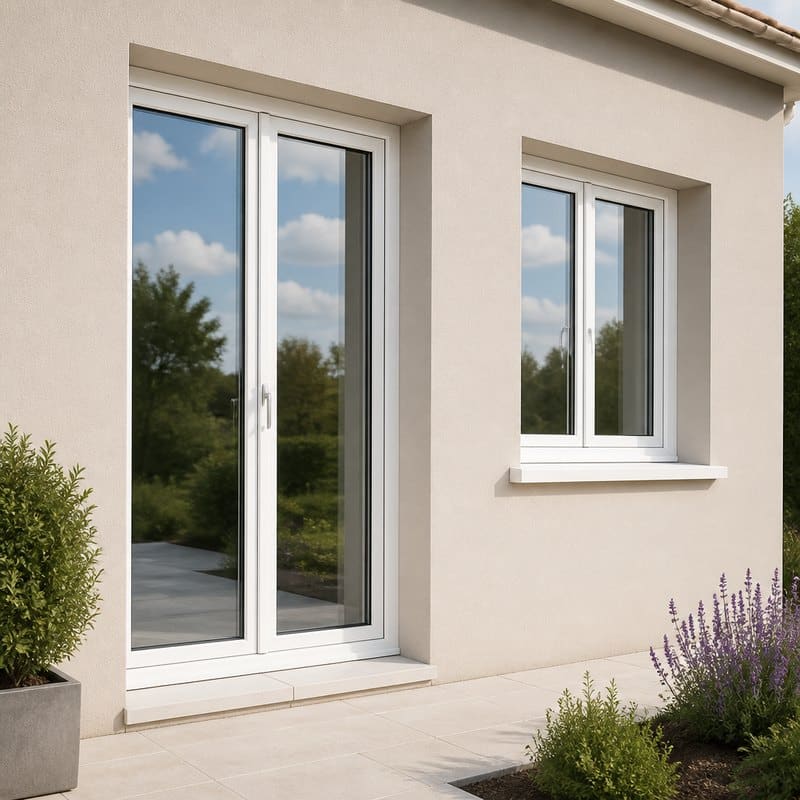 Menuiserie et ouvertures : porte-fenetre et fenetre PVC