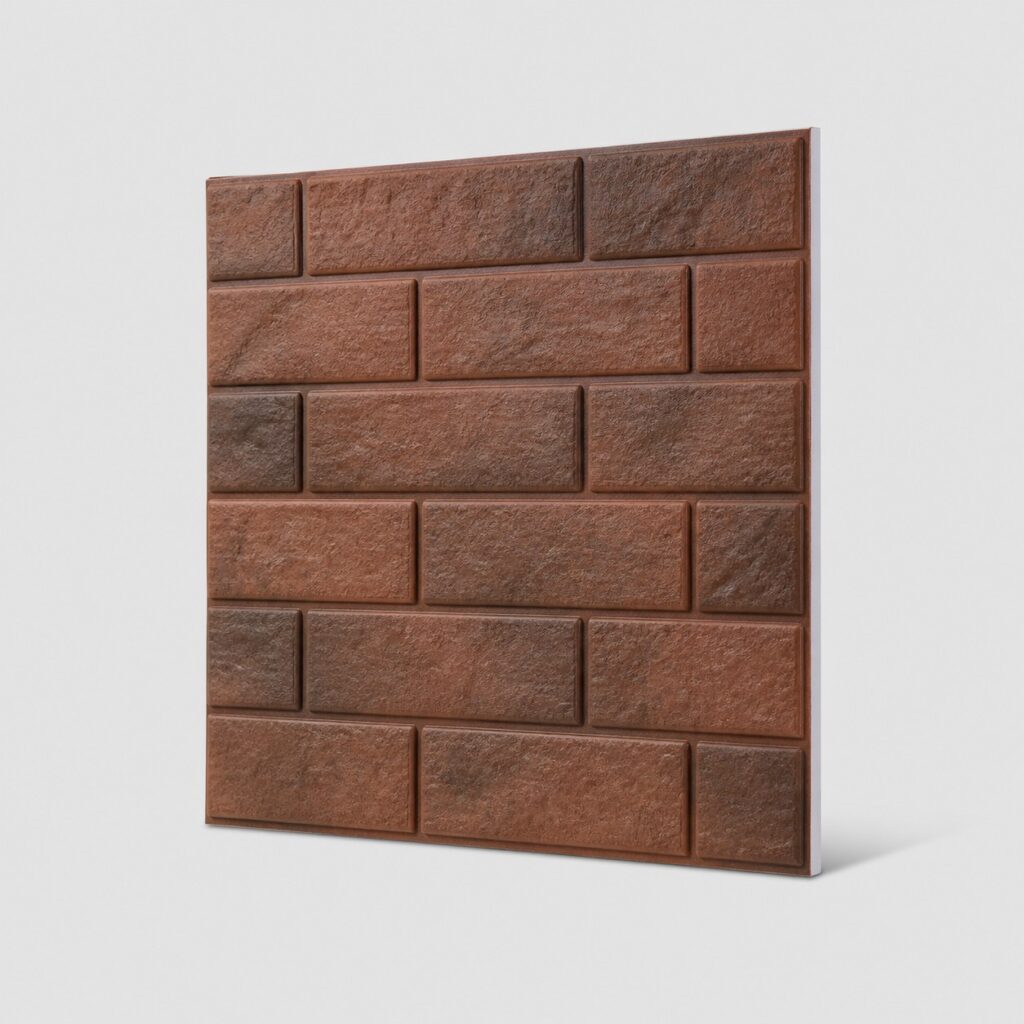 Dalles murales PVC 30 x 30 cm effet brique en relief sur fond clair