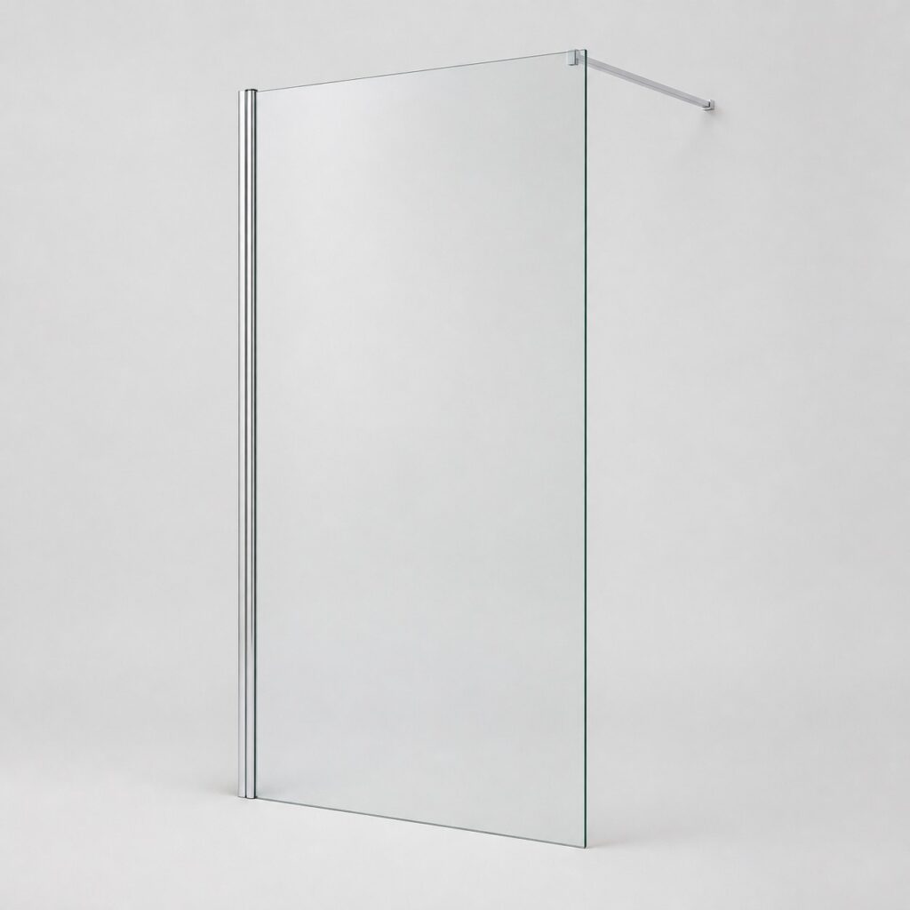 Paroi de douche extensible en verre 8 mm 110 x 200 cm sur fond clair