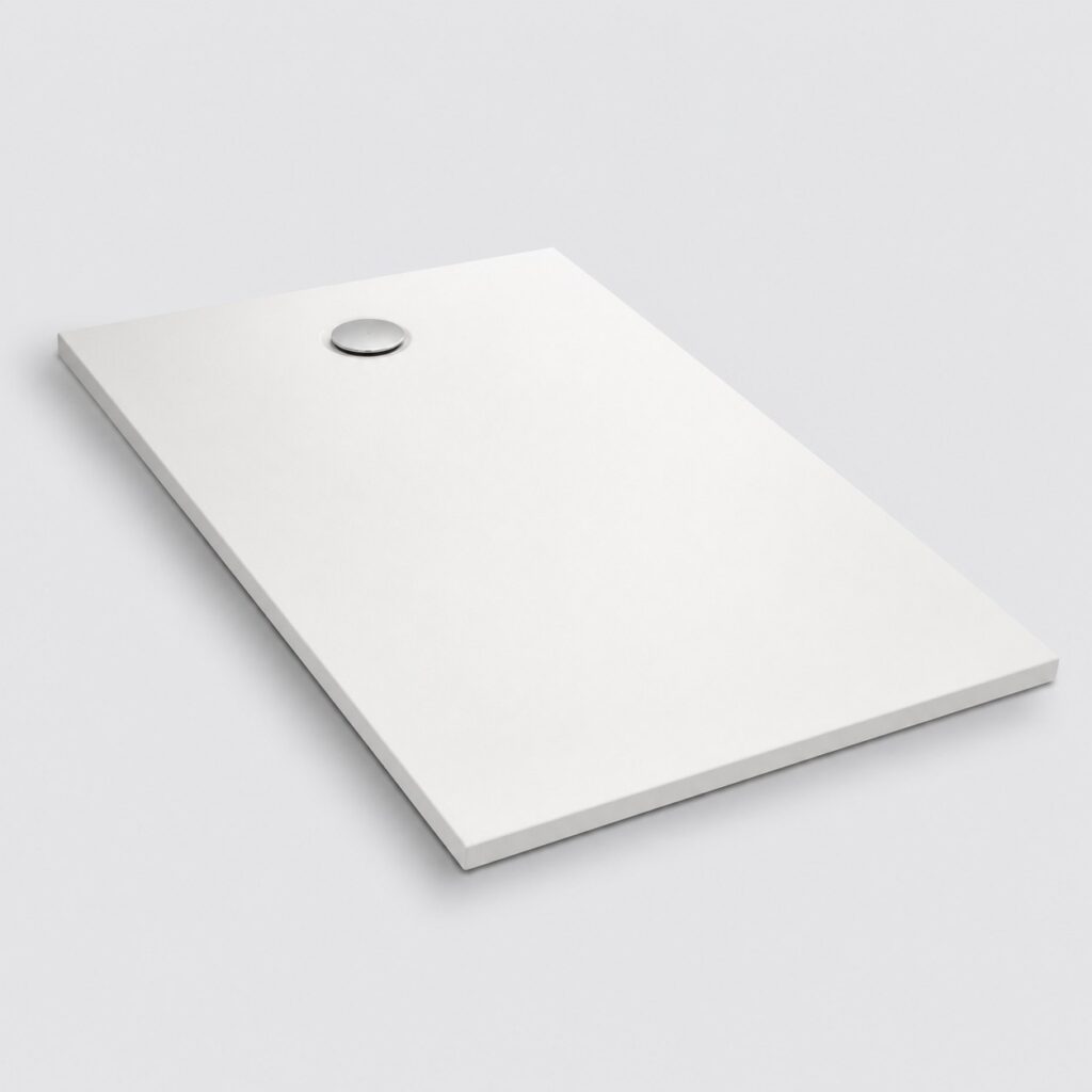 Receveur de douche rectangulaire blanc 80 x 120 cm sur fond clair