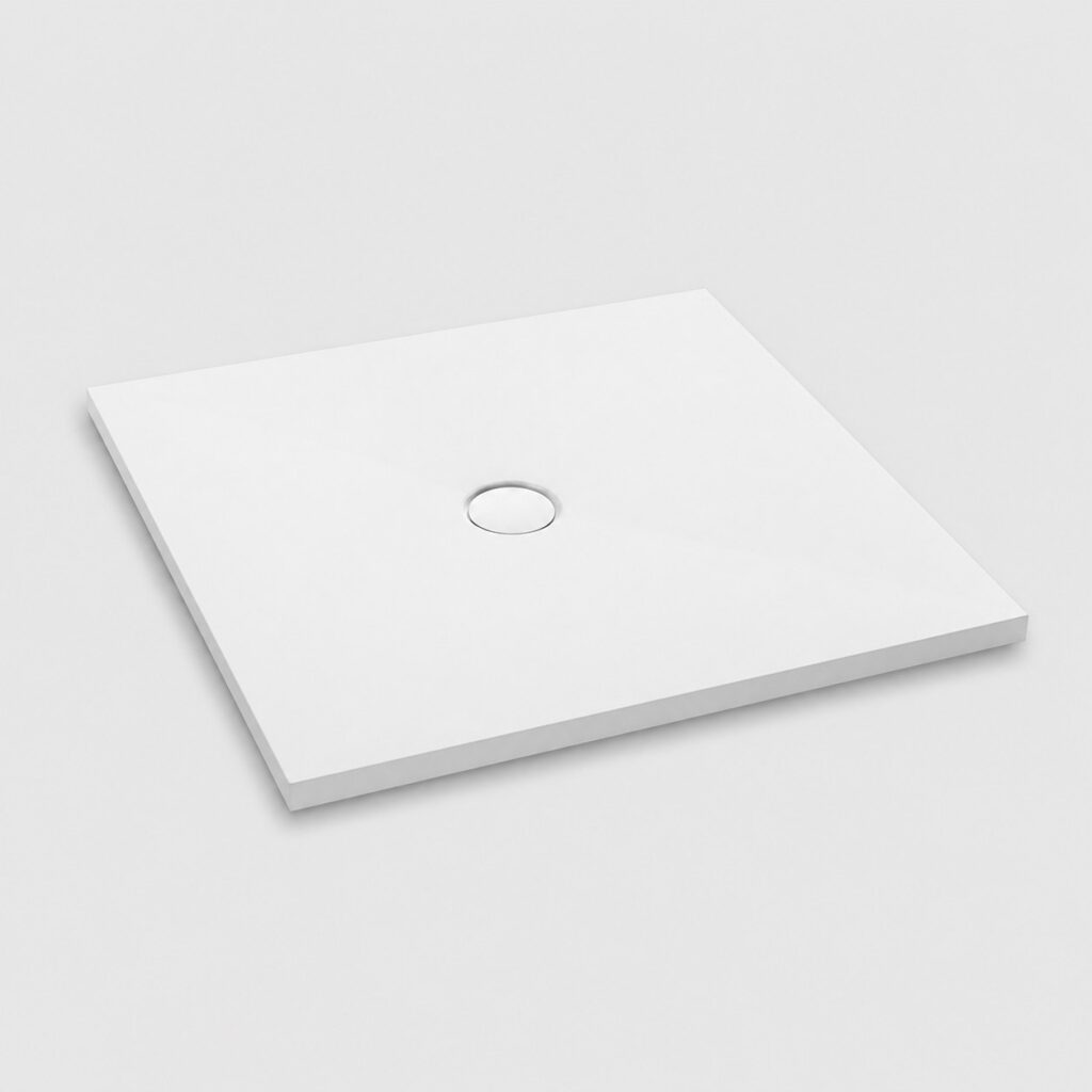 Receveur de douche carre blanc 90 x 90 cm sur fond clair