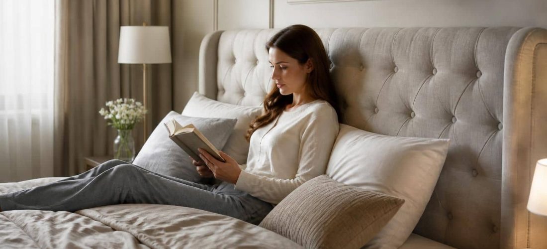 découvrez comment une tête de lit capitonnée améliore le confort du dos lors de la lecture, alliant soutien et élégance pour des moments de détente optimaux.